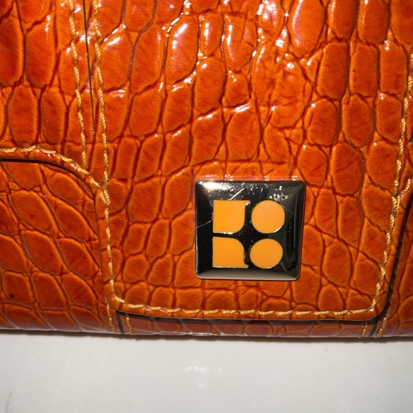 Kate Spade Vibrant Orange Embossed Clutch